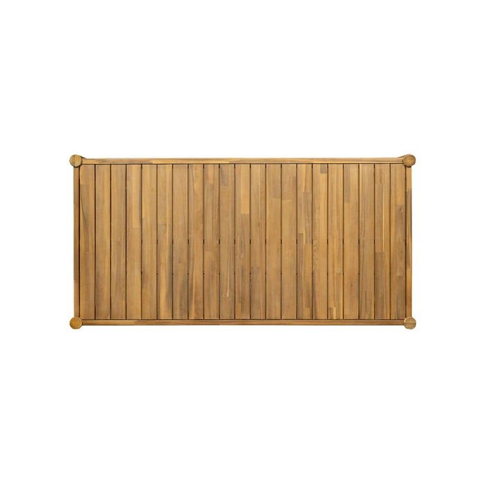 Acacia Wood Outdoor Dining Set of 5, Dining Furniture Set with 1 Table 4 Chairs, Teak and Beige Default -DTYStore