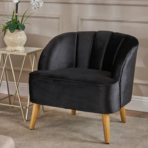 Accent Chair, Club Armchair, Modern Reading Chair, Black Altay Velvet Default -DTYStore