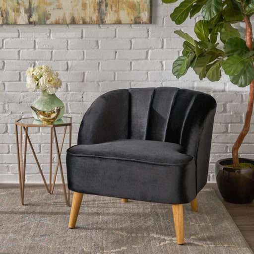 Accent Chair, Club Armchair, Modern Reading Chair, Black Altay Velvet Default -DTYStore