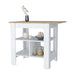 Adeline 3-Shelf Kitchen Island White and Macadamia Default -DTYStore