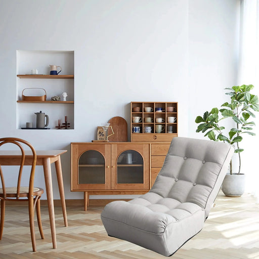 Adjustable Gray Metal Reclining Chair for Living Room and Balcony Default -DTYStore