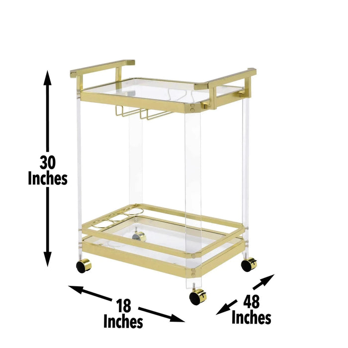 Aerin - Server Cart With Casters - Gold Default -DTYStore
