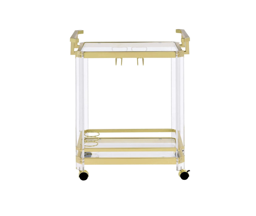 Aerin - Server Cart With Casters - Gold Default -DTYStore