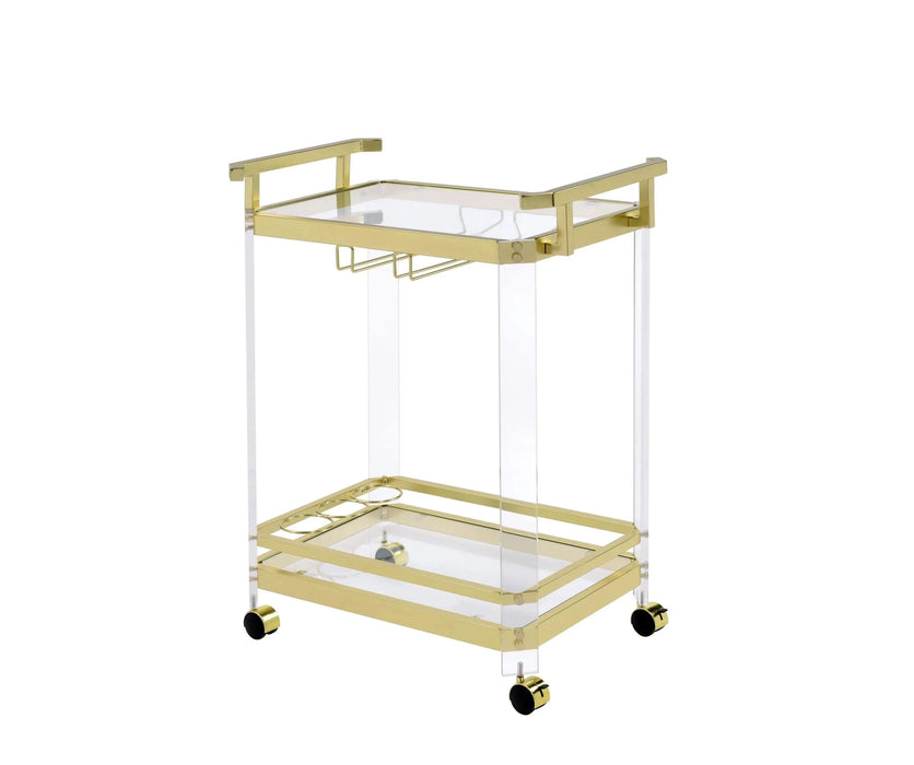 Aerin - Server Cart With Casters - Gold Default -DTYStore