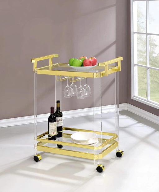 Aerin - Server Cart With Casters - Gold Default -DTYStore