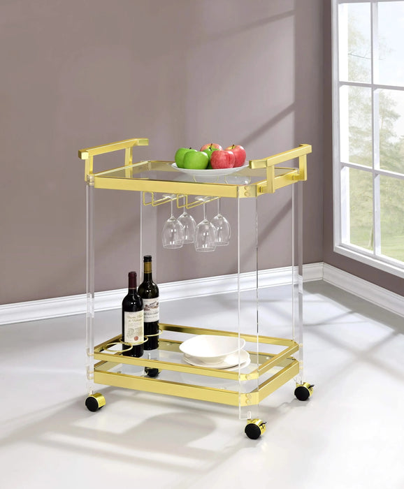 Aerin - Server Cart With Casters - Gold Default -DTYStore