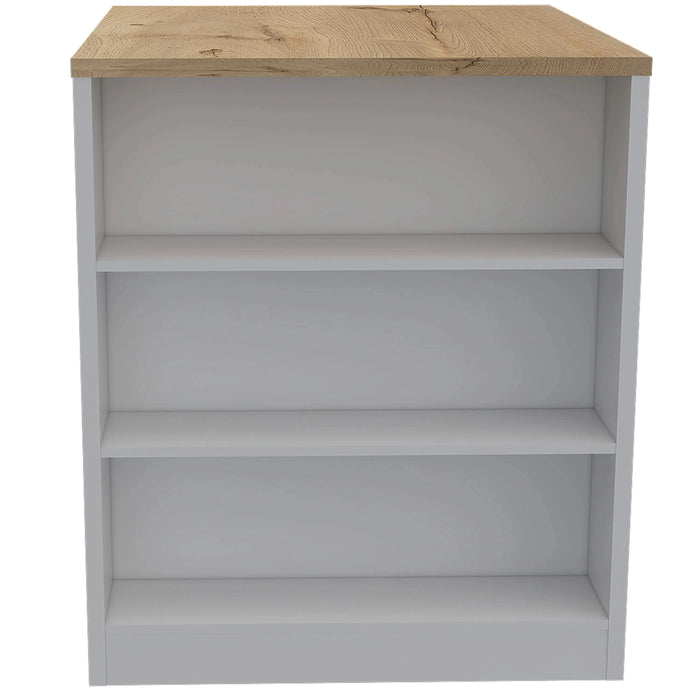 Alameda Kitchen Island, Three Drawers Concealed Default -DTYStore