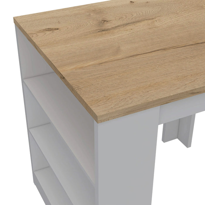 Alameda Kitchen Island, Three Drawers Concealed Default -DTYStore