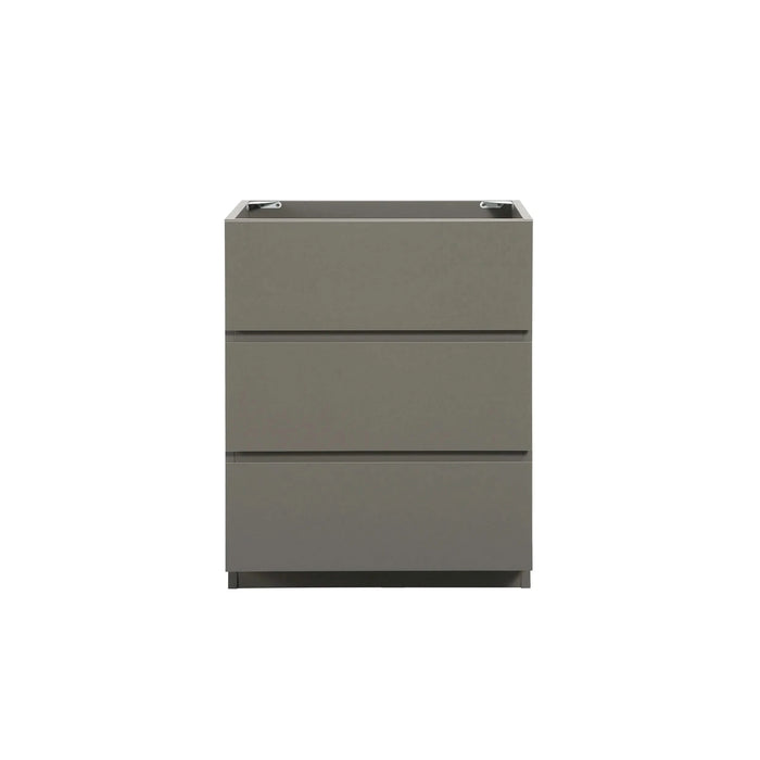 Alice-24F-102,Floor cabinet WITHOUT basin, Gray color, With three drawers, Pre-assembled Default -DTYStore