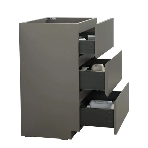 Alice-24F-102,Floor cabinet WITHOUT basin, Gray color, With three drawers, Pre-assembled Default -DTYStore