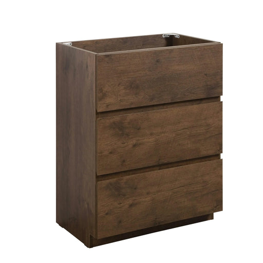 Alice-24F-105,Floor cabinet WITHOUT basin, Walnut color, With three drawers, Pre-assembled Default -DTYStore