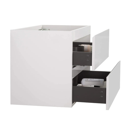 Alice-24W-201,Wall mount bathroom vanity WITHOUT basin, white color, with two drawer, Pre-assembled Default -DTYStore