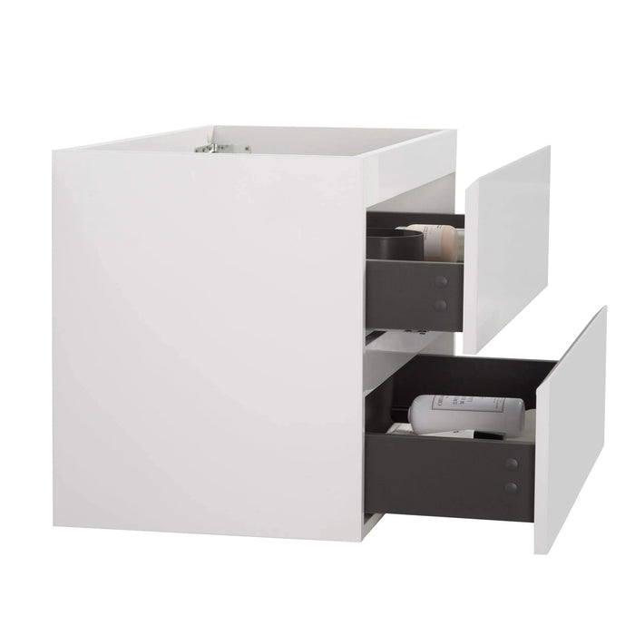 Alice-24W-201,Wall mount bathroom vanity WITHOUT basin, white color, with two drawer, Pre-assembled Default -DTYStore