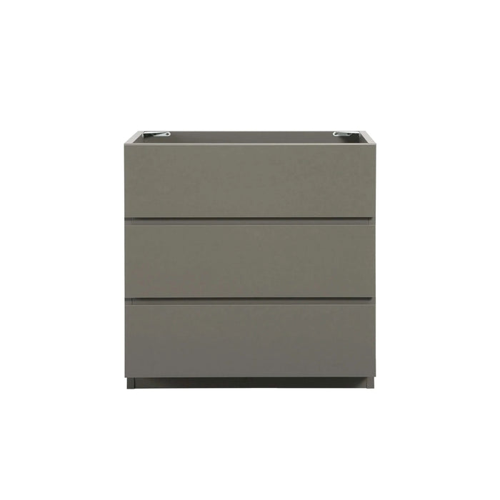 Alice-30F-102,Floor cabinet WITHOUT basin, Gray color, With three drawers, Pre-assembled Default -DTYStore
