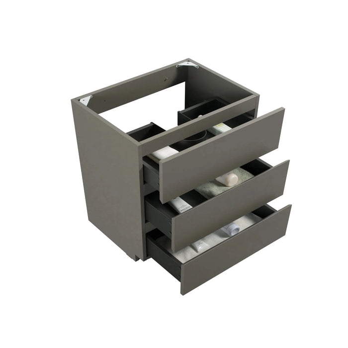 Alice-30F-102,Floor cabinet WITHOUT basin, Gray color, With three drawers, Pre-assembled Default -DTYStore