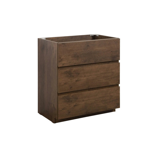 Alice-30F-105,Floor cabinet WITHOUT basin, Walnut color, With three drawers, Pre-assembled Default -DTYStore