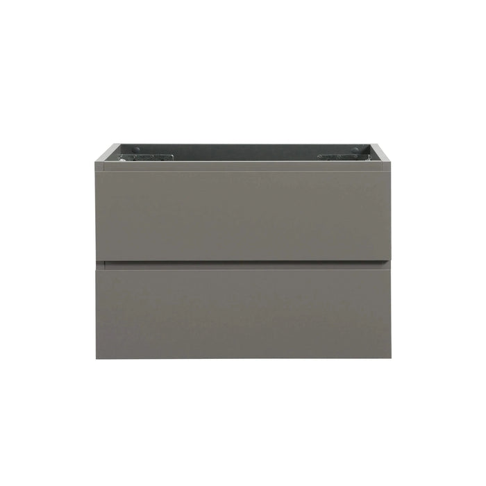 Alice-30W-102,Wall mount cabinet WITHOUT basin, Gray color, With two drawers, Pre-assembled Default -DTYStore
