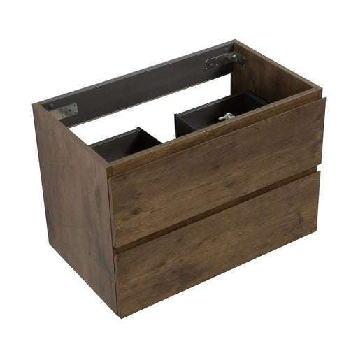 Alice-30W-105,Wall mount cabinet WITHOUT basin, Walnut color, With two drawers, Pre-assembled Default -DTYStore