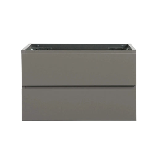 Alice-36W-102,Wall mount cabinet WITHOUT basin,Gray color, With two drawers, Pre-assembled Default -DTYStore