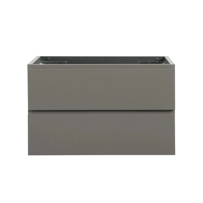 Alice-36W-102,Wall mount cabinet WITHOUT basin,Gray color, With two drawers, Pre-assembled Default -DTYStore