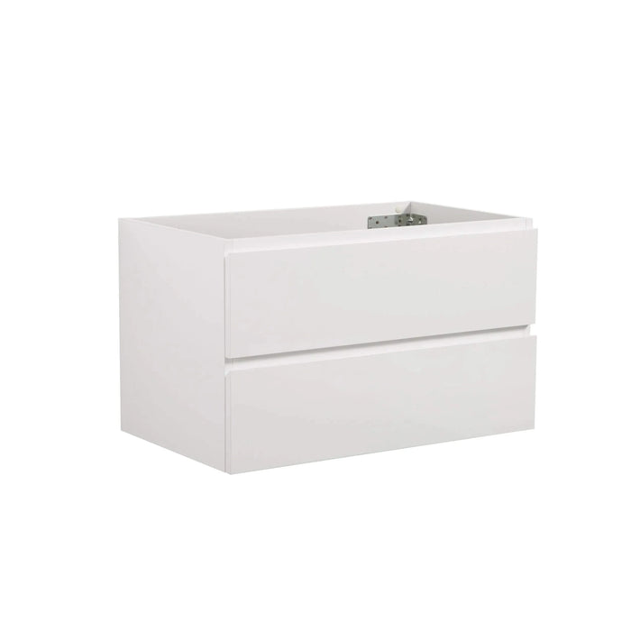Alice-36W-201,Wall mount cabinet WITHOUT basin, White color, With two drawers, Pre-assembled Default -DTYStore