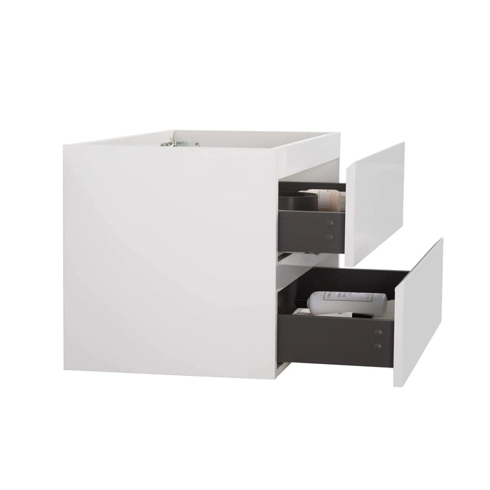 Alice-36W-201,Wall mount cabinet WITHOUT basin, White color, With two drawers, Pre-assembled Default -DTYStore