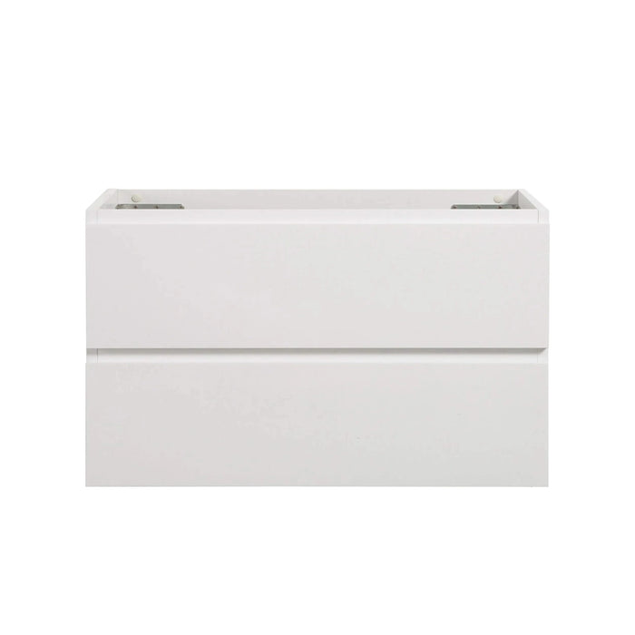 Alice-36W-201,Wall mount cabinet WITHOUT basin, White color, With two drawers, Pre-assembled Default -DTYStore