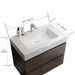 Alice 30' Walnut Bathroom Vanity with Sink, Large Storage Wall Mounted Floating Bathroom Vanity for Modern Bathroom, One-Piece White Sink Basin without Drain and Faucet, Pre-assembled Default -DTYStore