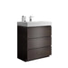 Alice Walnut Bathroom Vanity with Large Storage, White Sink Basin, Freestanding, Pre-assembled Default -DTYStore