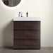 Alice Walnut Bathroom Vanity with Large Storage, White Sink Basin, Freestanding, Pre-assembled Default -DTYStore