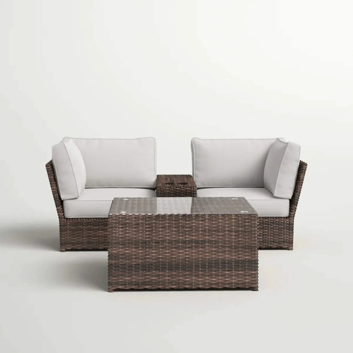 All-Weather Wicker Sectional Seating Group with Cushions - Modular Design - Olefin Grey - Aluminum Frame Default -DTYStore
