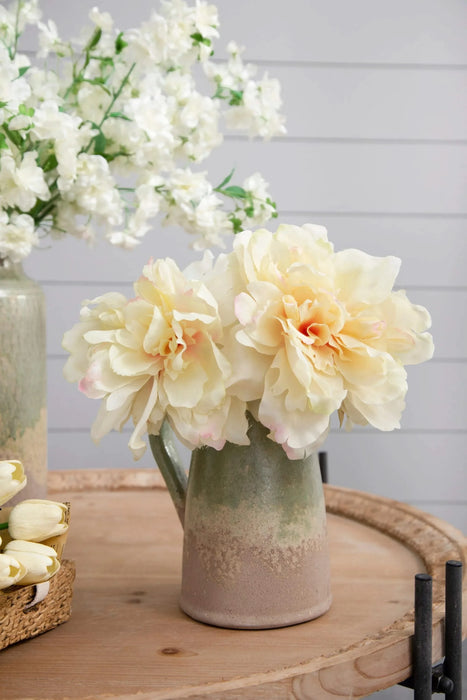 Almost Real 14' Peony - White with Pink, 4 Pack Default -DTYStore