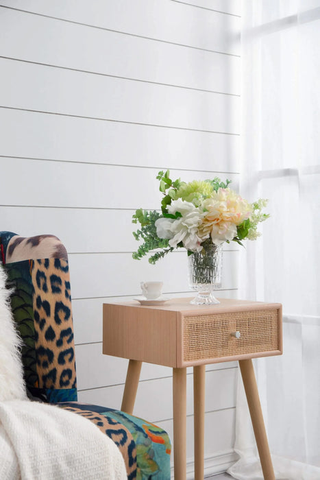 Almost Real 14' Peony - White with Pink, 4 Pack Default -DTYStore