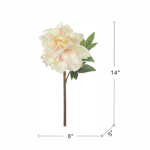 Almost Real 14' Peony - White with Pink, 4 Pack Default -DTYStore