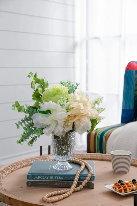 Almost Real 14' Peony - White with Pink, 4 Pack Default -DTYStore