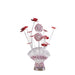 Aluminum 4 Red Roses 6 Petal Floral 2 Red/Silver Flower Bud on A Fan Aluminum Vase Table Lamp for Living Room, Nightstand Bedside Table Lamp for Bedroom, LED Lamp Default -DTYStore