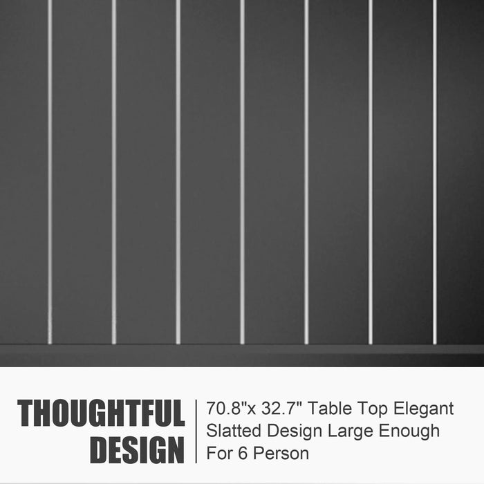 Aluminum Patio Extendable Dining Table 35'- 71', Adjustable Indoor Outdoor Patio Dining Table with E-Coating for 4-6 Person Garden Lawn Porch Bistro Furniture, Dark-Gray Default -DTYStore