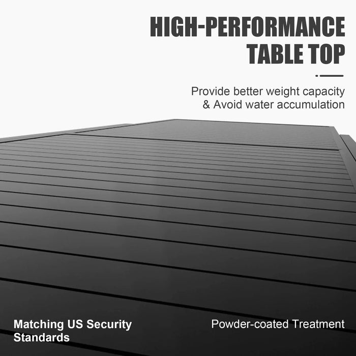 Aluminum Patio Extendable Dining Table 35'- 71', Adjustable Indoor Outdoor Patio Dining Table with E-Coating for 4-6 Person Garden Lawn Porch Bistro Furniture, Dark-Gray Default -DTYStore