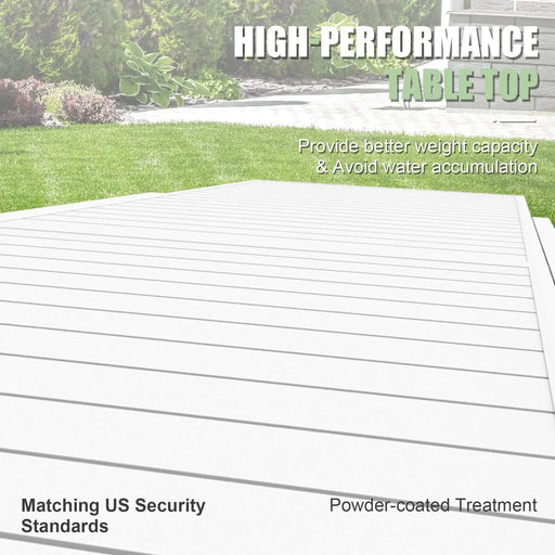 Aluminum Patio Extendable Dining Table 35'- 71', Adjustable Indoor Outdoor Patio Dining Table with E-Coating for 4-6 Person Garden Lawn Porch Bistro Furniture, Elegant Ivory White Default -DTYStore