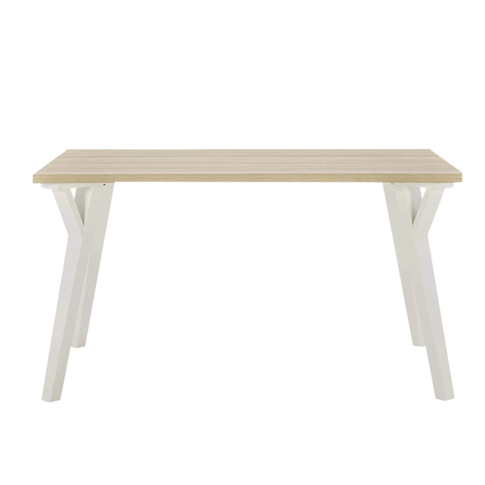 Alwynn Contemporary Rectangular Dining Table, White and Natural Wood Default -DTYStore
