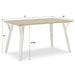 Alwynn Contemporary Rectangular Dining Table, White and Natural Wood Default -DTYStore