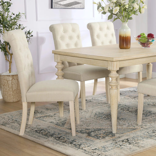 Amonia Urban Style Wired White Finish Wood Turned-Leg Dining Table Default -DTYStore