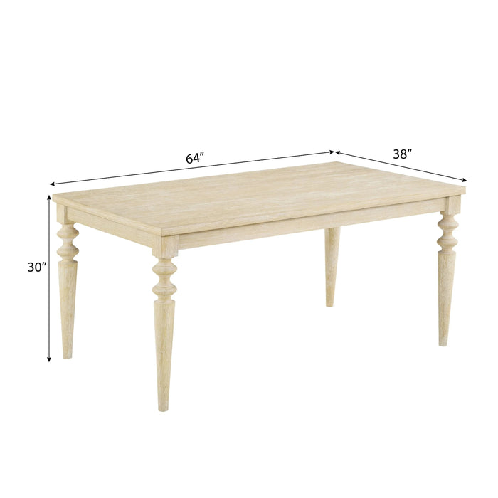 Amonia Urban Style Wired White Finish Wood Turned-Leg Dining Table Default -DTYStore
