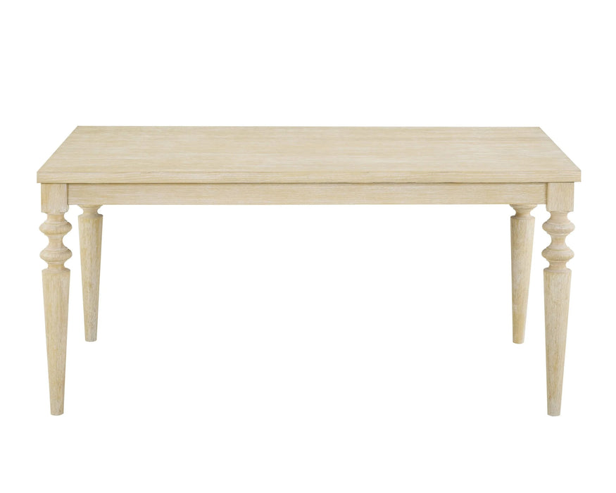 Amonia Urban Style Wired White Finish Wood Turned-Leg Dining Table Default -DTYStore