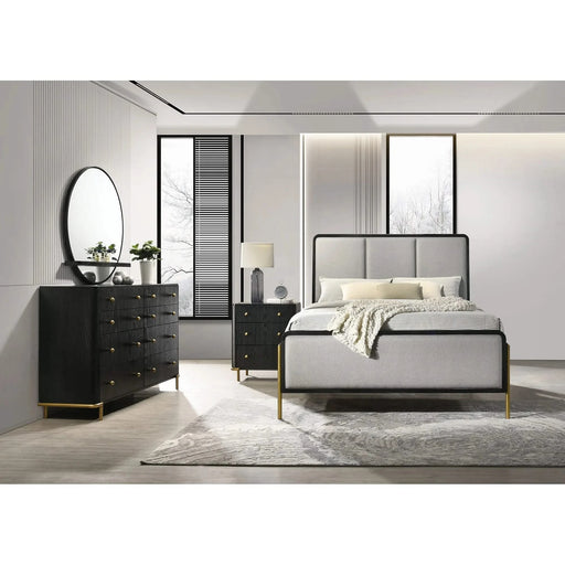 Anser Black and Grey 4-piece Queen Bedroom Set Default -DTYStore