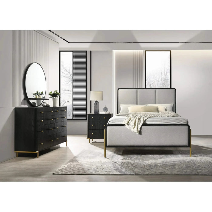 Anser Black and Grey 4-piece Queen Bedroom Set Default -DTYStore