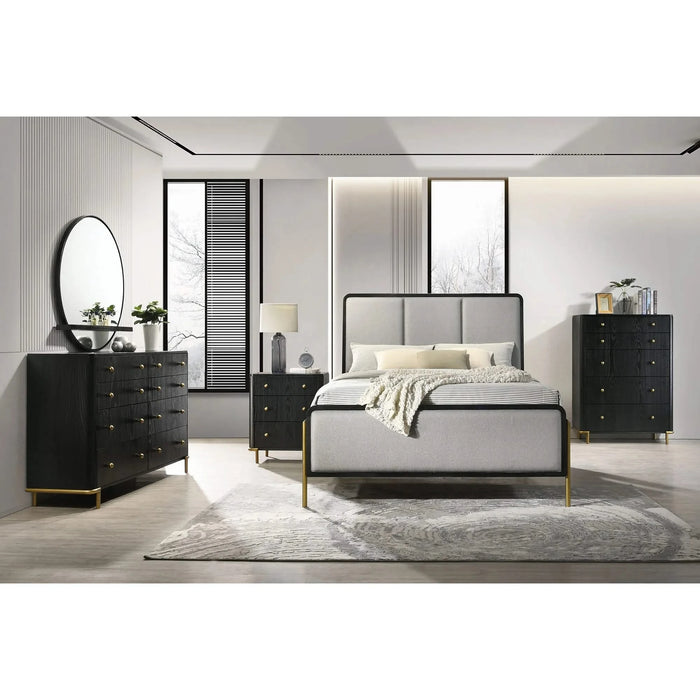 Anser Black and Grey 5-piece Queen Bedroom Set Default -DTYStore