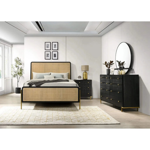 Anser Black and Natural 4-piece Eastern King Bedroom Set Default -DTYStore