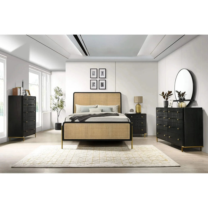 Anser Black and Natural 5-piece Eastern King Bedroom Set Default -DTYStore