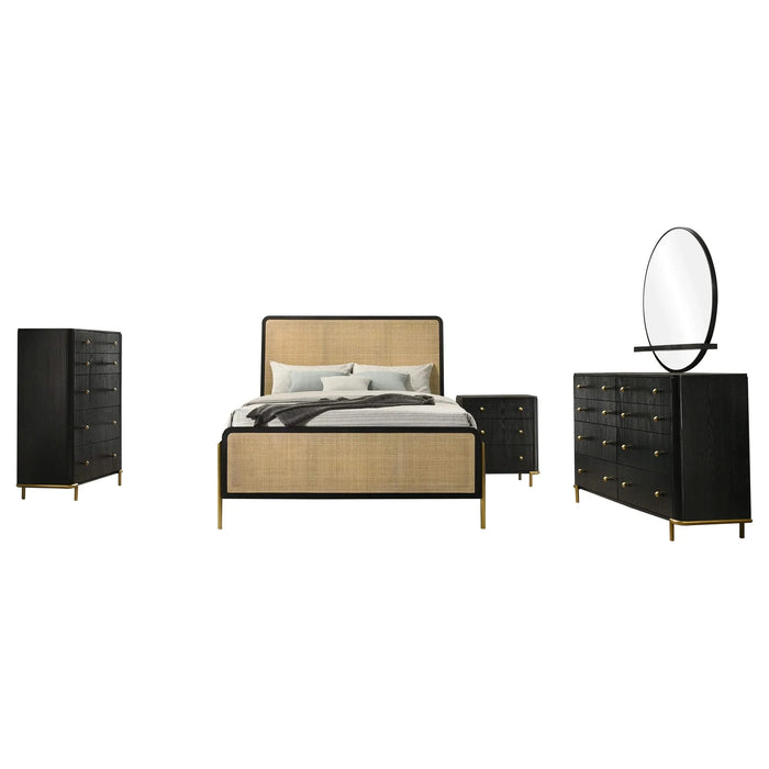 Anser Black and Natural 5-piece Queen Bedroom Set Default -DTYStore